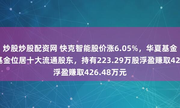 炒股炒股配资网 快克智能股价涨6.05%，华夏基金旗下1只基金位居十大流通股东，持有223.29万股浮盈赚取426.48万元