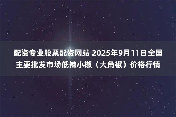 配资专业股票配资网站 2025年9月11日全国主要批发市场低辣小椒（大角椒）价格行情